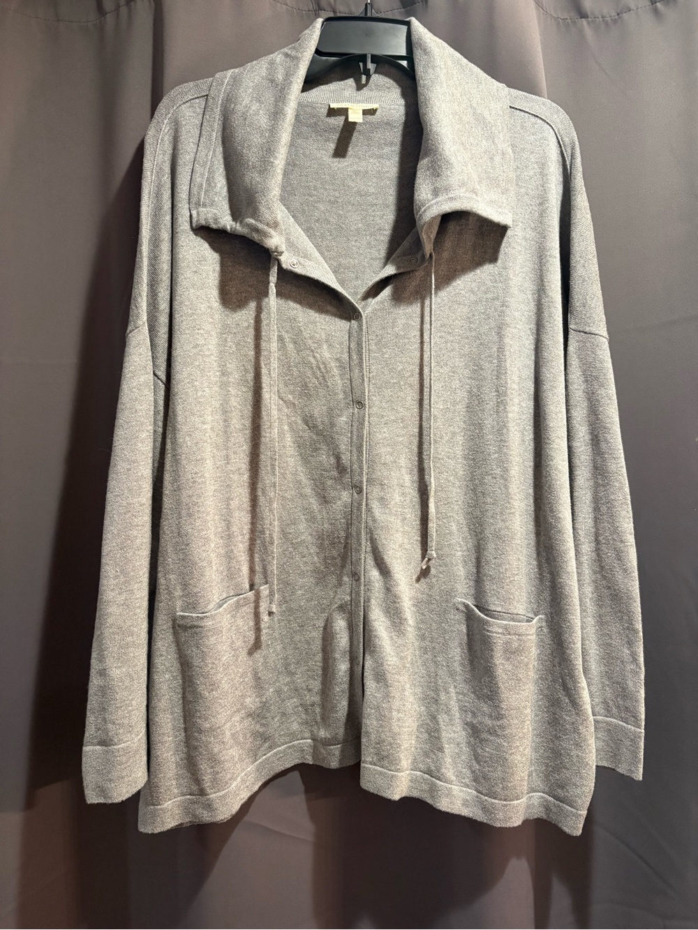 EILEEN FISHER Organic Cotton Gray Jacket Size XL